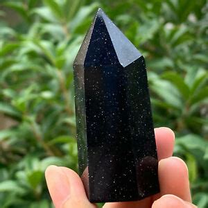 Purple gemstones correspond to the 6th (third eye) and 7th (crown) chakra, visioning, and spiritual awareness. 69g Natural Blue gold sand Crystal Obelisk Quartz Wand ...