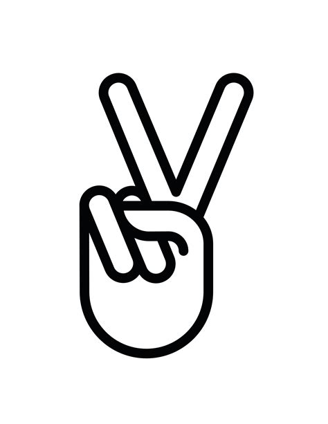 Cartoon Peace Sign Hand