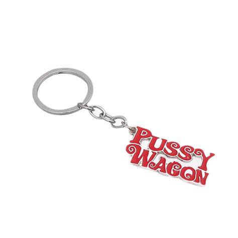 1pc High Quality Alloy Fashion Movie Kill Bill Series Keyring Letter Pussy Wagon Keychain