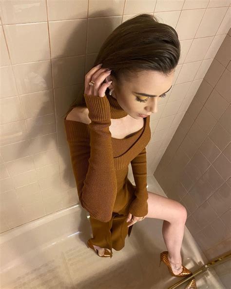 Lily Collins Poses In A Revealing Dress In The Bath 11 Photos The