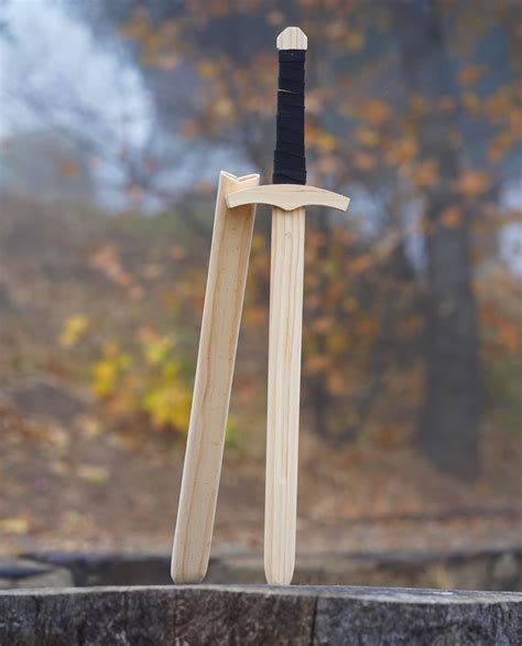 Wooden Toy Sword With Sheath No Finish Color Or Stain Your Etsy Uk