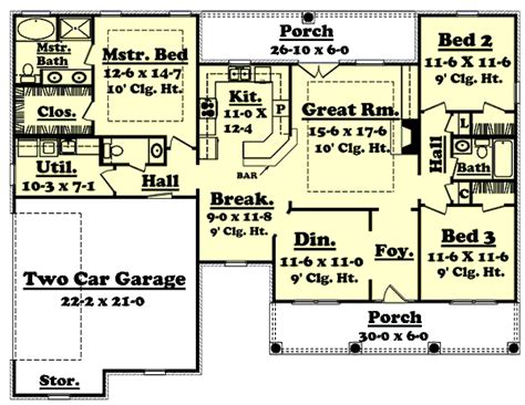 Plan 7063 | 3,208 sq ft. Colonial Style House Plan - 3 Beds 2.50 Baths 1700 Sq/Ft ...