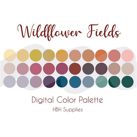 Wildflower Fields Palette Procreate Palette Procreate Etsy Hex Color