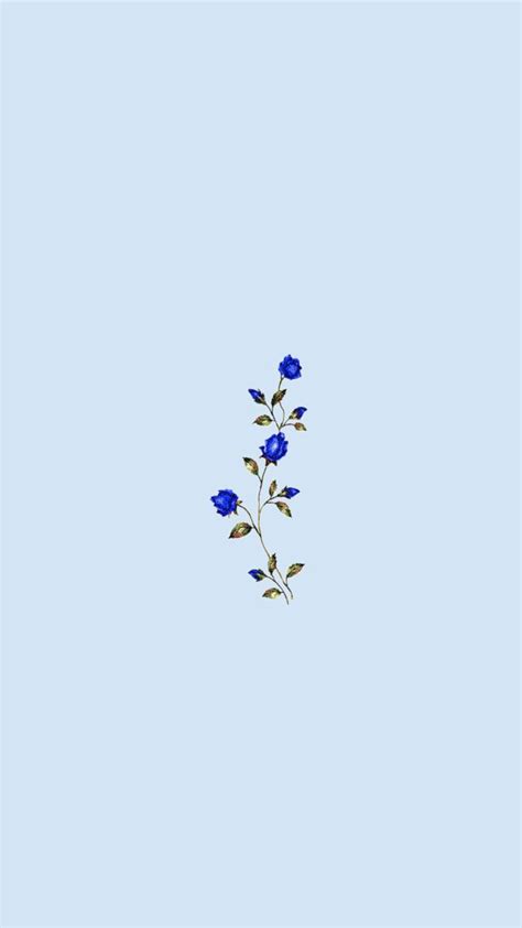 Simple Blue Flower Wallpaper 🌺 In 2020 Blue Flower Wallpaper Cute