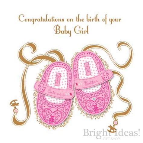 Baby Girl Birth Card Cute As A Button By Ling Design Vte3001608