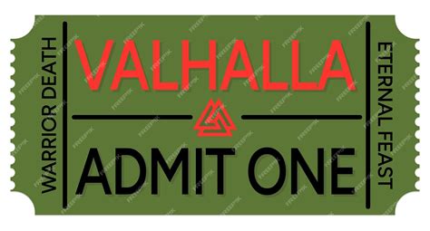 Premium Vector Army Green Admit One Valhalla Ticket