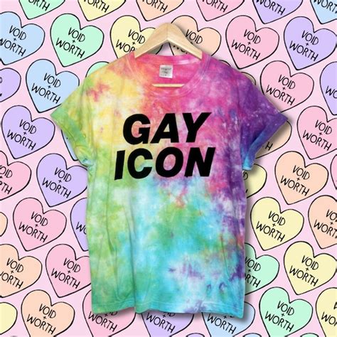 Gay Icon Pride Rainbow Tie Dye T Shirt Etsy