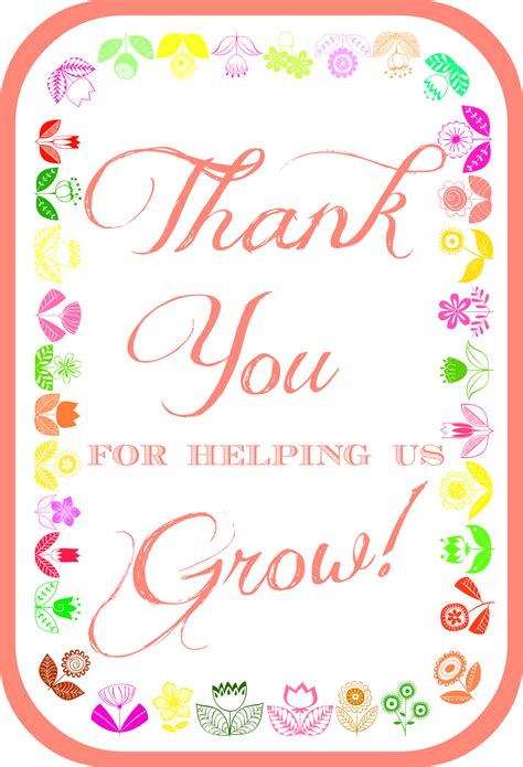 Thank You For Helping Us Grow Teacher Appreciation Printable By The