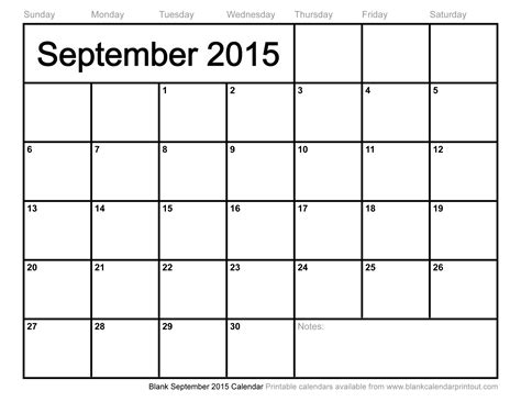 blank september 2015 calendar to print