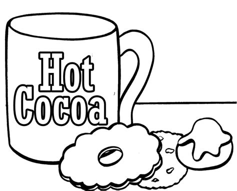 Black, pink, blue, green, red, yellow, brown, khaki, white. Hot Chocolate Mug Template Printable Sketch Coloring Page