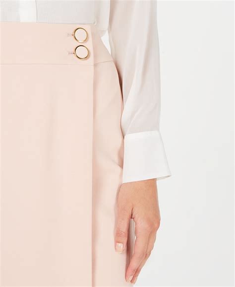 Calvin Klein Buttoned Faux Wrap Pencil Skirt Macys