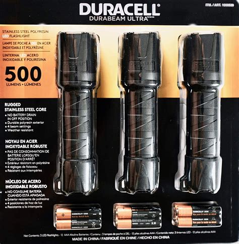 Duracell Durabeam Ultra Led Flashlight 500 Lumens 3 Count W Batteries