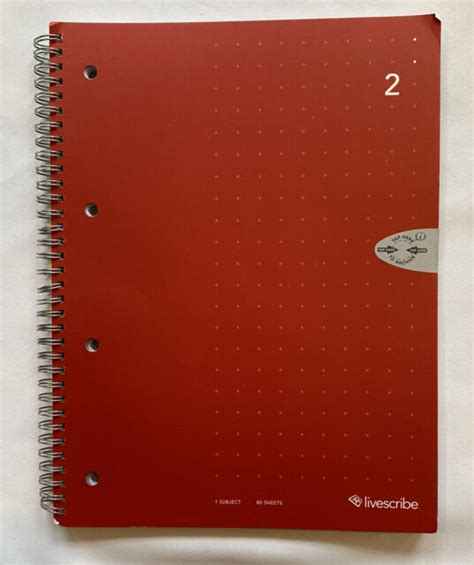 New Sealed Livescribe Dot Paper 1 Subject Notebook 80 Sheets 2 Red Ebay
