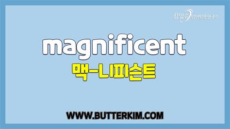 How To Pronounce Magnificent 영어발음proninciation Youtube