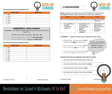 Graad 4 Kwartaal 1 Afrikaans Ht En Eat Wize Up Learning Facebook