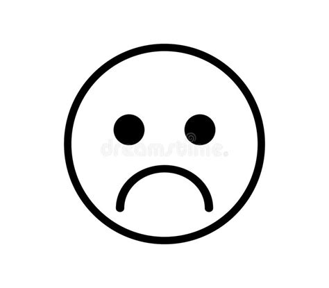 Sad Smiley Face Emoticon Line Art Icon Stock Vector Illustration Of