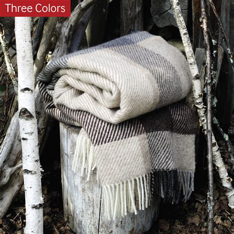 Myrull Norwegian Wool Blanket With Fringes 3 Color Variants FjØrn