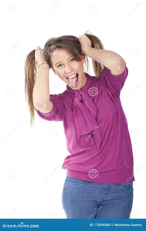 Girl Pulling Hair And Having Fun Royalty Free Stock Photos Image