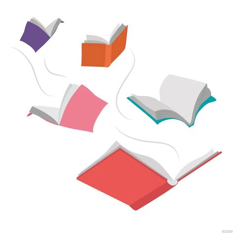 Flying Books Vector In Illustrator Svg  Eps Png Download
