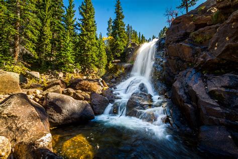 Alberta Falls Off Of Glacier Creek At Rocky Mountain National Park Co