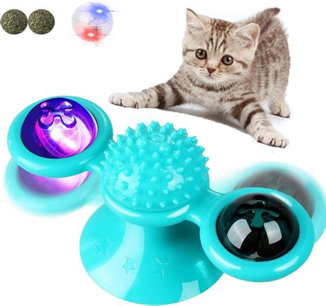 Windmill Cat Toy Interactive Toys For Indoor Cats Catnip Toys With Suction Cup