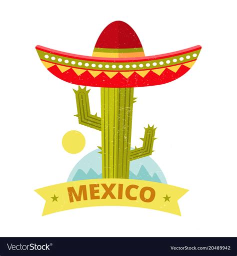 Bright Grunge Mexican Logo Or Print Royalty Free Vector