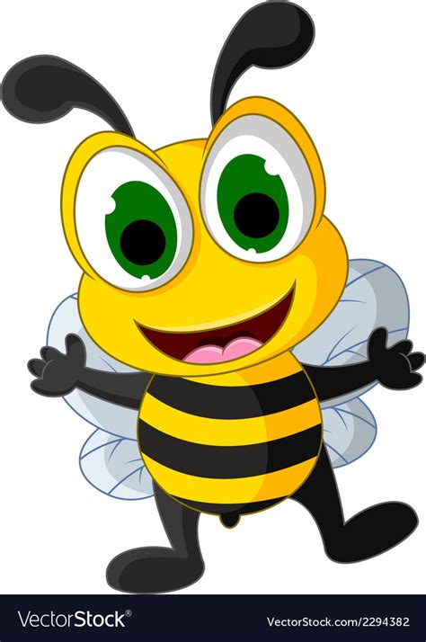 Happy Little Bee Cartoon Royalty Free Vector Image