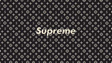 Download Black Supreme With Classic Monogram Logo Wallpaper