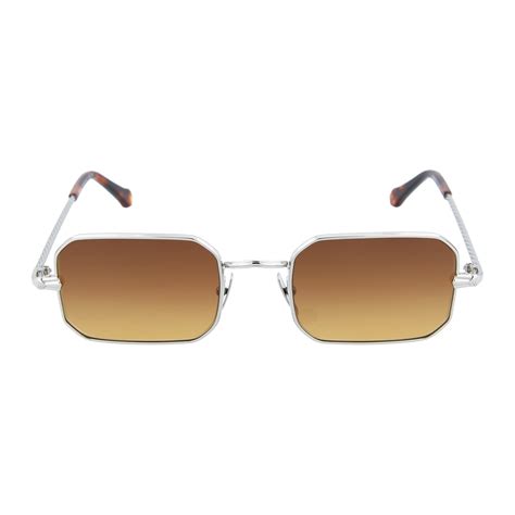 Men S Square Sunglasses Silver Brown Brioni Touch Of Modern