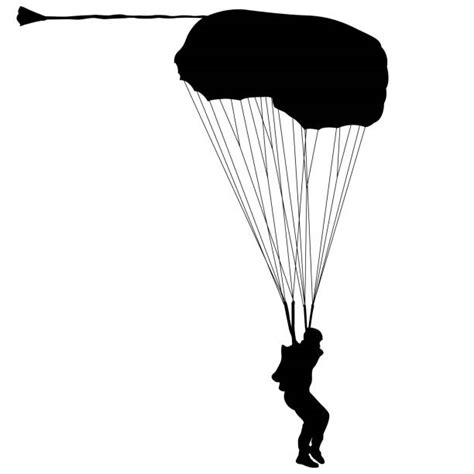 Silhouette Of A People Skydiving Illustrations Royalty Free Vector