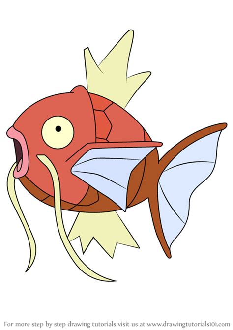 Learn How To Draw Magikarp From Pokemon Pokemon Step By Step