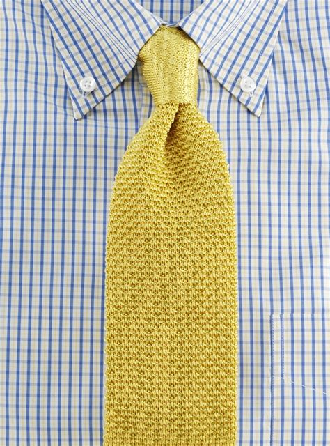 Classic Silk Knit Tie In Gold The Ben Silver Collection