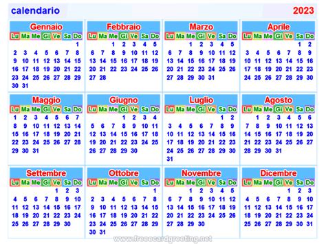 Calendario 2023 Italiano Con Festivita
