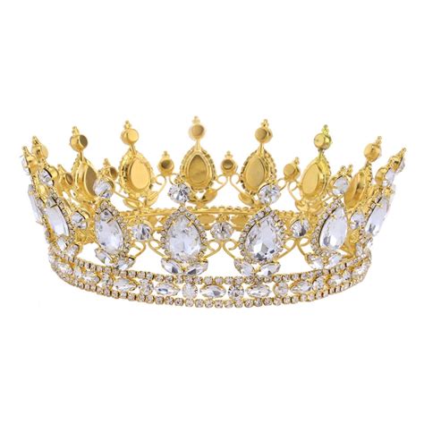 Luxury Vintage Gold Color Wedding Crown Alloy Bridal Tiara Baroque