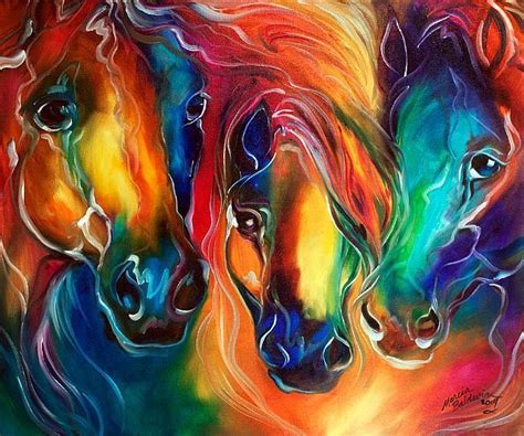 Color My World With Horses Horse Painting Horse Art Print Horse Art