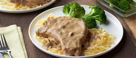 Serve with mashed potatoes or rice and a green vegetable for a complete meal! Cream of Mushroom Pork Chops | Recipe in 2020 | Food ...