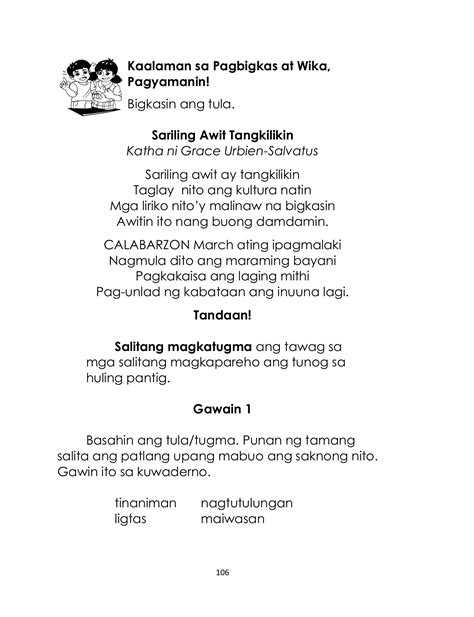 Mother Tongue Grade 2 Palawan Blogon Page 113 Flip Pdf Online