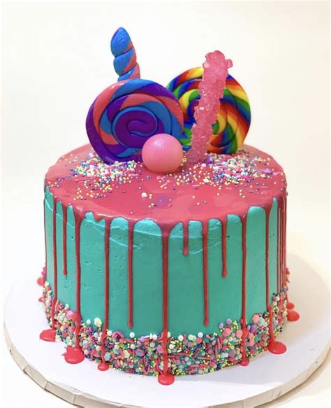 Candy Colorful Drip Cake Drip Cakes Cake Desserts