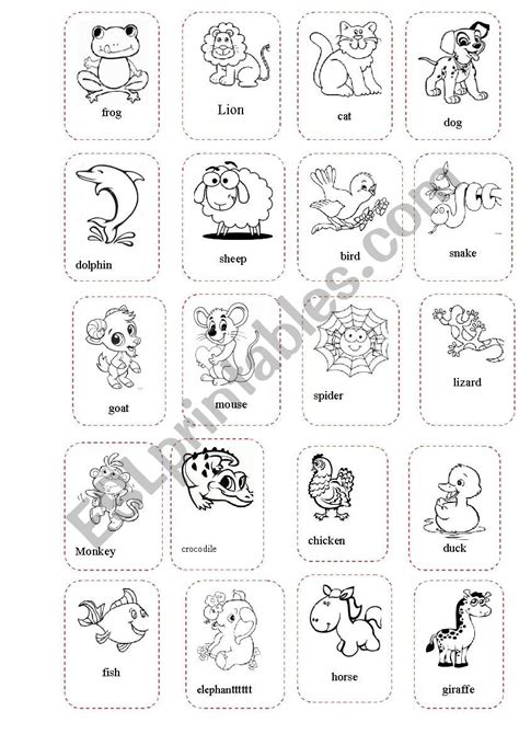Animals Flashcards Esl Worksheet By Tiencom