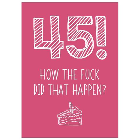 Funny 45th Birthday Card For Sister Brother Wife Husband Etsy