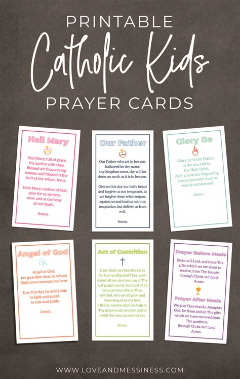 Catholic Prayer Cards For Kids Bible Lessons For Kids Childrens