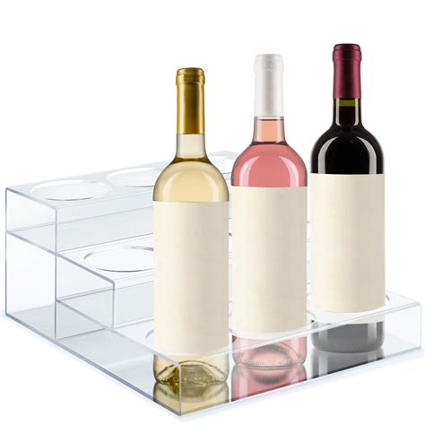 Buy Acrylic Bottle Holder Wine Display Riser 9 Bottles 3 Tier Rack