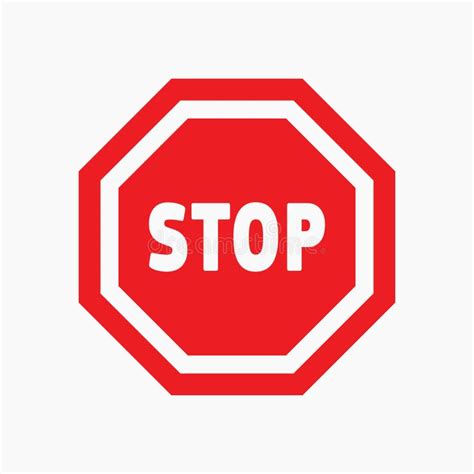 Red White Stop Attention Warning Icon Stock Vector Illustration