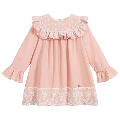 Dolce Petit Girls Pink Cotton Dress Childrensalon