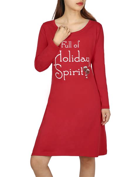 Hde Womens Sleepwear Cotton Nightgowns Long Sleeve Sleepshirt Print