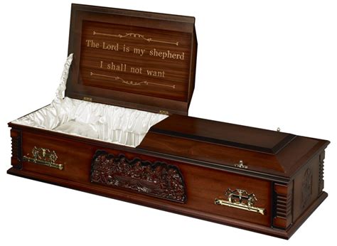 Britannia Casket Dark Mahogany With Personalised Lid Insert Fc Douch