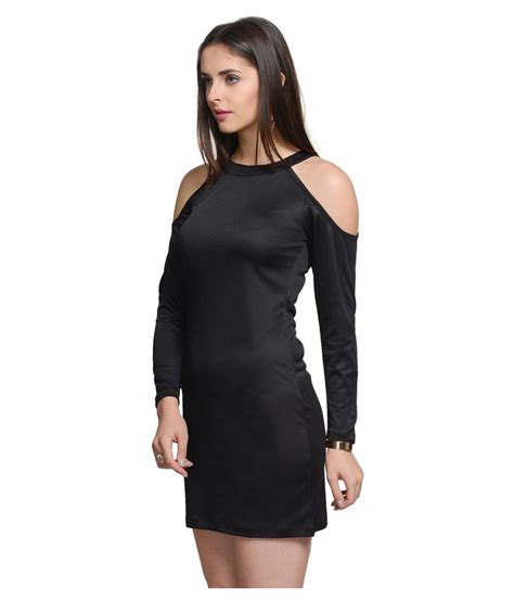 At499 Black Polyester Bodycon Dresses Buy At499 Black Polyester