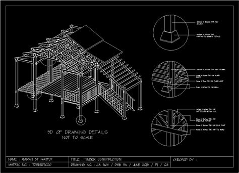 Represents a building system that is easily dismantled & reconstructed. Details For Malay Traditional House DWG Detail for AutoCAD ...