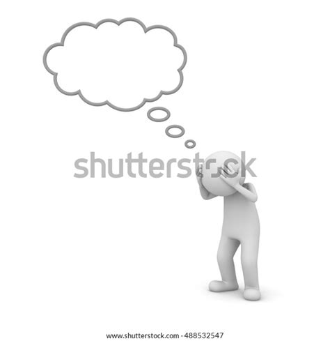3d Man Standing Thinking Blank Thought Stock Illustration 488532547