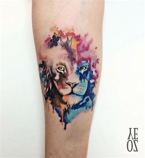 Pretty Lion Watercolor Piece Best Tattoo Ideas And Designs Tatuajes
